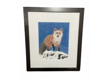Original Watercolor Signed Fox Artwork