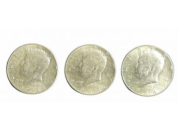 3 - SILVER Kennedy Half Dollars 1964
