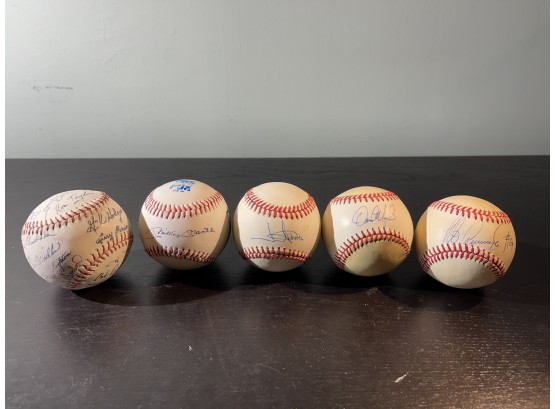 Stamped Signatures 1969 NY Mets Ball & Mickey Mantle Ball  Signed Jim Abbott & Various Signed Ball