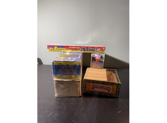 Factory Sealed Topps 1991 & 1989, 1986 Topps, Cigar Box Of Baseball Trading Cards