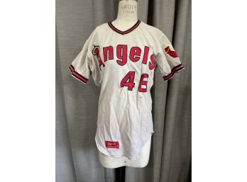 Game Used Early 70s California Angels MLB Jersey Size 40 Baseball