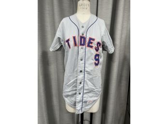 Game Used Tidewater Tide AAA Baseball Jersey Size 38