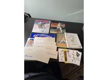 Signed Index Cards, Signed 8x10 Photo, Signed Magazine, Great Edition Baseball Cards