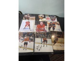 Signed Hockey Photos Bryan Trottier, Bobby Hull, Guy Lafleur, Wayne Gretzky, Dennis Savard