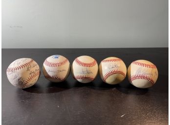 Stamped Signatures 1969 NY Mets Ball & Mickey Mantle Ball  Signed Jim Abbott & Various Signed Ball