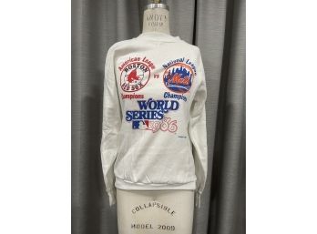 1986 World Series Sweatshirt NY Mets Vs Boston Red Sox Size Medium