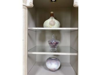 Artisan Vases & Lidded Crystal Candy Dish