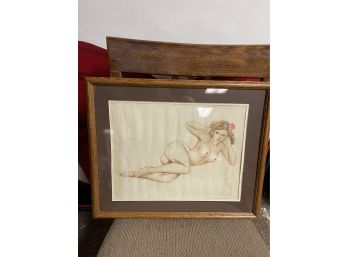 Signed & Framed Nude Artwork OPL 20x16