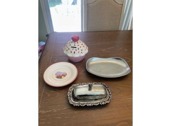 Silver Plate, Cupcake Bank, Religious Dish