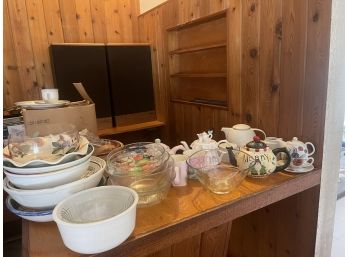 Large Lot Dishes, Tea Pots, Bowls