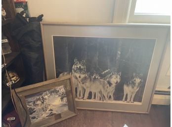 Framed Wolves Artwork