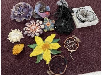1980 Brooch Flower Pins - Pin Style & Magnetic