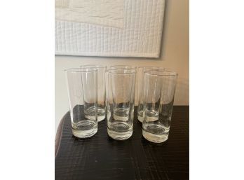 6 Etched Beer Glasses B
