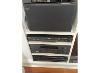 Pinnacle Speakers, Panasonic DVD CD Player, Mitsubishi Dolby Surround, Sony 5 Disc Player