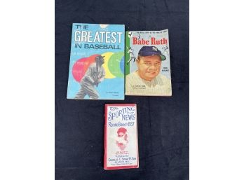 The Greatest In Baseball Book, Babe Ruth Book, 1937 Sporting News Book