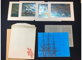 MC Carroll Prints Ships Nautical Mayflower The Flying Cloud , The Charles W Morgan