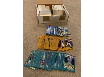 Box Filled With Baseball Trading Cards