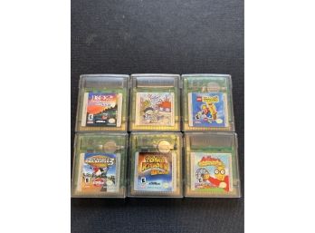 6 Gameboy Color Gaming Cartridges 1998 Rugrats 102 Dalmations Tony Hawk Tomb Raider Arthur Island2