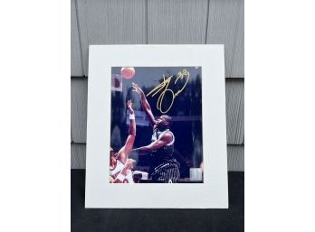 Signed Shaquille Oneil #32 Matted Photo With NBA Seal Sticker