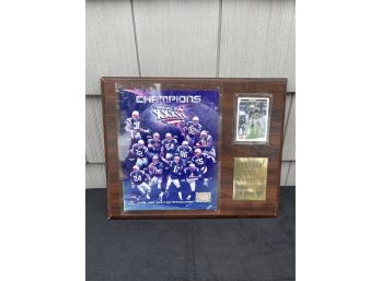 Super Bowl Champions Plaque New England Patriots With Troy Brown Victory Trading Card Tom Brady MVP