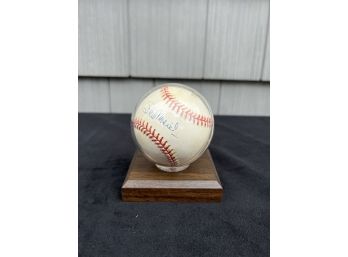 Signed Stan Musial Baseball In Case