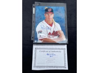 Signed Brian Giles 8x10 With COA Certificate Of Authenticity