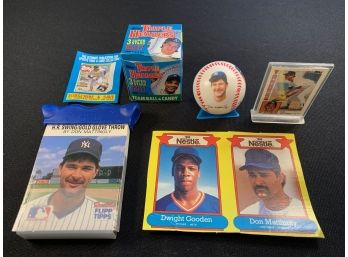 Don Mattingly Baseball, Mattingly & Dwight Gooden Nestle Cards, Trading Card In Case