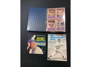 Mickey Mantle Collection , Trading Cards, The Talking Baseball Card 45, The Mickey Mantle Story & Binder