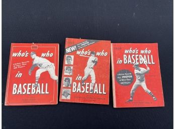 Whos Who In Baseball Books 1958, 1965, 1968