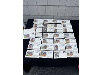 First Day Cover Envelopes With Stamps And Various MLB Baseball Players