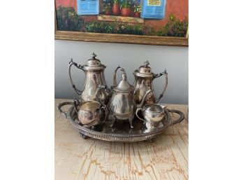 Sterling Silver 905 Creamer, Silver On Copper Sugar, Silver On Copper Coffee & Tea Pot , Silver Plated Teapot