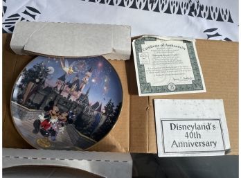 Disneyland 40th Anniversary Collector Plate With COA