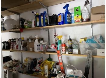 3 Long Shelves FILLED   Automotive, Gardening Supplies And More
