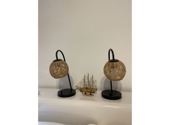 Wicker Lamps & Nautical Ship