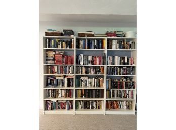 3 Bookshelves Of Books