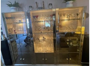 3 Piece Lighted Curio Cabinet Shelving Unit