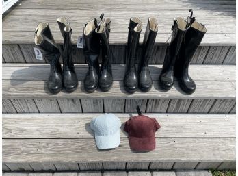 NEW Rain Boots And Hats