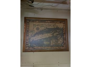 Framed Antique Map Of Long Island