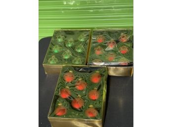 Vintage Rauch Glass Christmas Ornaments - 3 Boxes