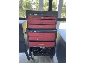 Master Mechanic 2 Tier Tool Chest Metal On Casters