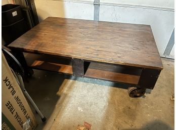 Industrial Coffee Table - Metal & Wood