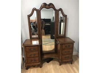 Antique Vanity With Full Size Mirror