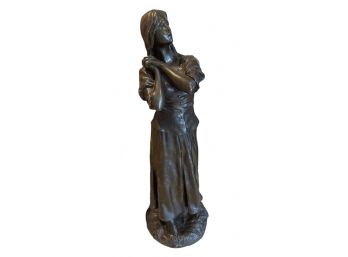 Bronze Girl Statue Metal