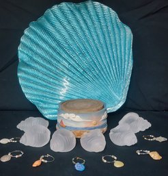 Glass Shell Plate & Other Shell Decor