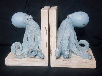 Pair Of Metal & Resin (?) Octopus Bookends
