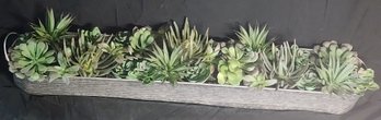 Large Tin Container Of Faux Plants