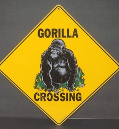 Metal Gorilla Crossing Sign