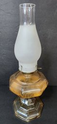 Antique Amber Glass Oil Lamp