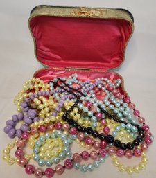 VTG Jewelry Box & Beaded Necklaces