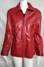 Vintage Women's Red Leather Jacket